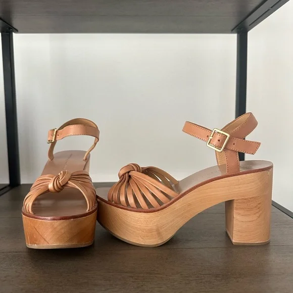 Loeffler Randall Knotted Leather Platform Sandals size 7 - Picture 3 of 4